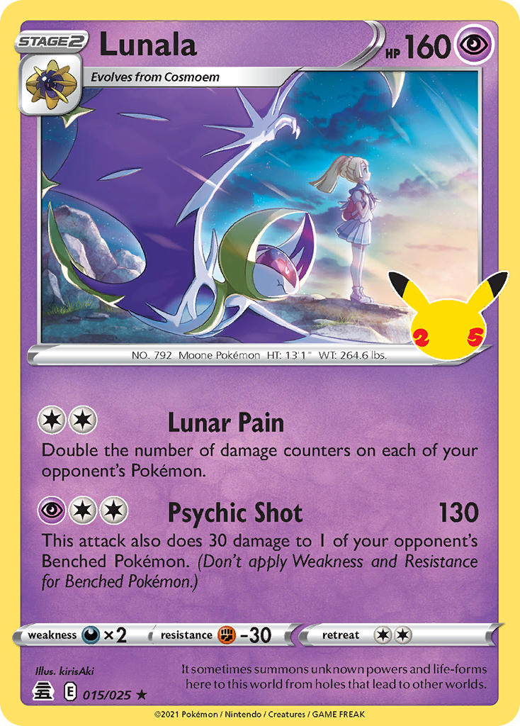Lunala 015/025 - Rare (25th Anniversary)