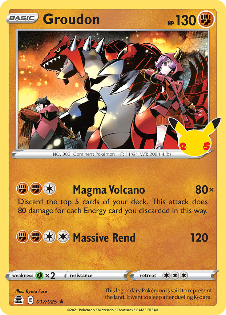 Groudon 017/025 - Rare (25th Anniversary)