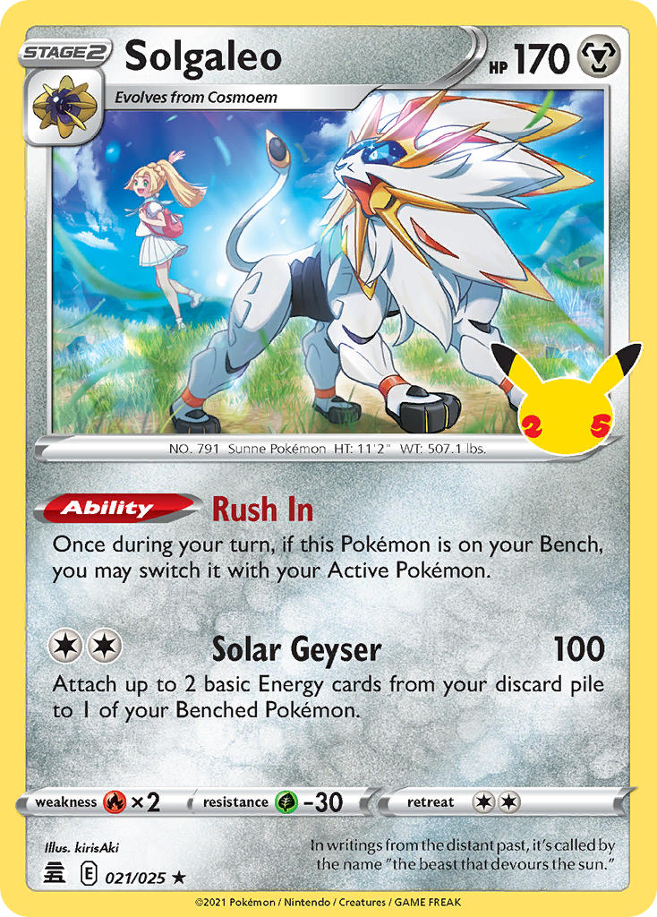 Solgaleo 021/025 - Rare (25th Anniversary)